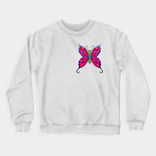 Blue-Pink Butterfly - Black Outline Crewneck Sweatshirt